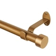 thumbnail image 2 of Elrene Home Fashions Serena Single Curtain Rod for Curtains and Drapery with Contemporary Cap Finials, 1-Inch Diameter, 28" - 48" Adjustable Rod, Soft Gold, 2 of 4