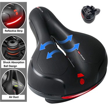 Extra Wide Comfort Bike Seat / Saddle With Gel Cushion - Soft Pad For Cruiser, MTB, E-Bike