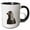 Black/White, variant on 3drose, Side Profile of a Beady Eyed Jackdaw Cut Out, 15oz Two-tone Red Mug
