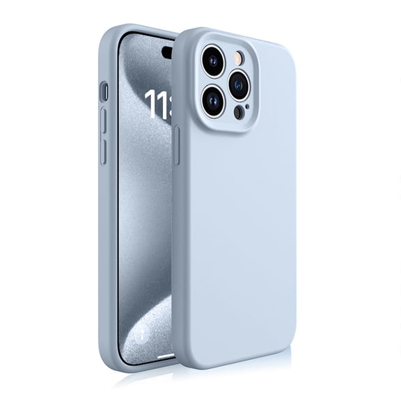 SaniMore Case for iPhone 13 Pro, Enhanced Camera Protection - Soft Liquid Silky Silicone Cover - Slim Fit Protective Phone Cover Anti-Scratch Microfiber Lining Inside, Blue
