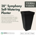 thumbnail image 2 of Tierra Verde Symphony Self Watering Square Planter, 15"W x 28"H, Black, 2 of 11