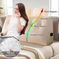 thumbnail image 4 of Eurhowing Queen Wedge Pillow for Bed, Triangular Headboard Pillow with 2 Roll Pillows, Reading Pillows Backrest Wedge Pillow (Beige, 60”x20”x8”), 4 of 11