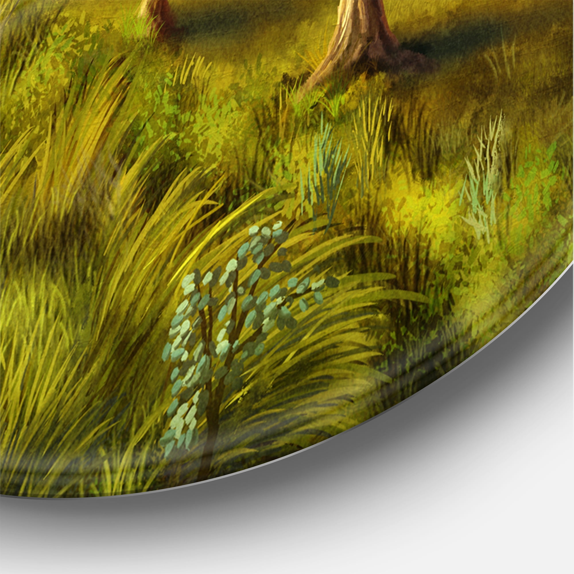 Designart 'Vital Country Road During Summer' Traditional Circle Metal Wall Art 23x23 - Disc of 23