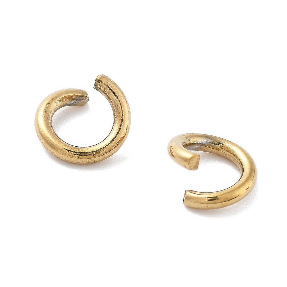 500pc Ion Plating(IP) 304 Stainless Steel Open Jump Rings Round for Chainmaille Weaves Real 18K Gold Plated 8x1.5mm Inner Diameter: 5mm
