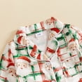 thumbnail image 6 of Cjfdfy Newborn Baby Girl Christmas Satin Pajamas Romper Santa Claus Printed Long Sleeve Furry Trim Jumpsuit Infant Cute Christmas Holiday Fall Winter Sleepwear 0-18 Months, 6 of 9