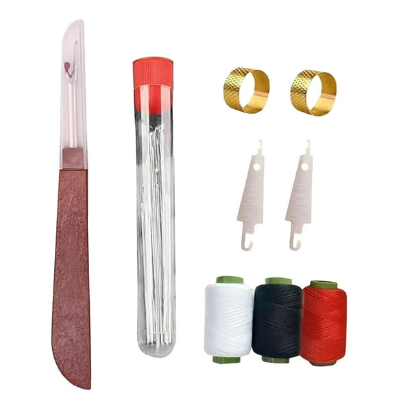 JNXYL 37Pcs/Set Sewing Tools for Beginners Portable Needles Thread Hand Repair Kit Travel Hand Sewing Set with Thimble Seam Remover for Upholstery Leather Repair Fabric DIY Craft