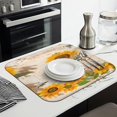 thumbnail image 2 of 2 Pcs Sunflowers Dish Drying Mat - 16 X 18 Inch Floral Absorbent Microfiber Kitchen Counter Mat – Quick-Dry Dish Rack Alternative, Dish Drying Pad for Dishes, Cups, Utensils, Pots & Pans, 2 of 3