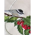 thumbnail image 3 of Crafted Creations 12" x 36" White and Green Chickadee and Cherries Contemporary Table Runner, 3 of 4