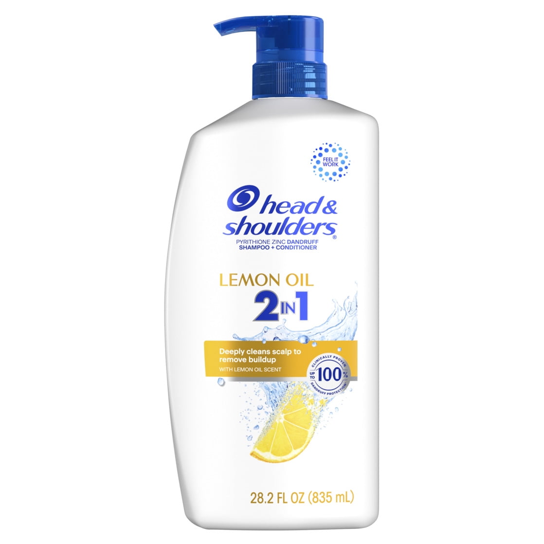 (4 pack) Head and Shoulders 2 in 1 Dandruff Shampoo and Conditioner, Lemon Essential Oil, 12.5 oz