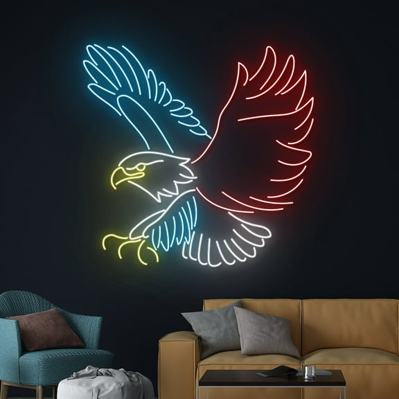 Handmadetneonsign Eagle Neon Light, Eagle Led Light, Eagle Bird Led Sign, Home Decor