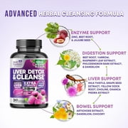 Liver Cleanse Detox & Repair Formula - Gentle Herbal Liver Supplement - Milk Thistle with Silymarin, Artichoke Extract, Dandelion, Beet Root, Chicory & Turmeric to Support Liver Health - 240 Capsules