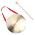 thumbnail image 1 of Gong Instrument, Traditional Percussion Instrument Tam Tam Gong Robust with Mallet and Red Hanging Ribbon for Wedding Celebrations Grand Opening Ceremonies, 1 of 7
