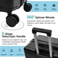 thumbnail image 5 of Luggage Set 3 Piece, Black Lightweight Durable ABS Suitcases with Spinner Wheels and TSA Lock, Carry-on & Checked Travel Luggage 20"/24"/28", 5 of 10