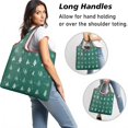 thumbnail image 2 of 5 Pack Foldable Shopping Bag,Green Christmas Tree and Snow Pattern Reusable Grocery Bags with Pockets,Large Reusable Tote Bags with Handles Waterproof & Lightweight, 2 of 6