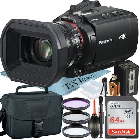 Panasonic HC-X1200 Camcorder UHD 4K with 64GB Memory Card + Case + 3 Pieces Filter Kit + ZeeTech Accessory Bundle (International Version)