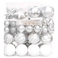 thumbnail image 2 of vidaXL 70 Piece Christmas Bauble Set Silver and White, 2 of 5