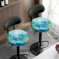 thumbnail image 3 of ZIATUBLE Ocean Turtle Stool Seat Covers Cushion Foldable Bar Stool Cover Slipcovers 13-15 Inch Kitchen Bar Stool Chair Seat Cover 2 Pieces Easy to Install Circle Stool Seat Covers, 3 of 6
