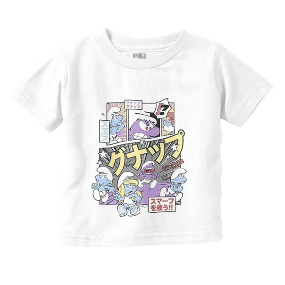 Purple Smurfs GNAP Manga Panel Toddler Boy Girl T Shirt Infant Toddler Brisco Brands 18M