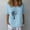 Light blue, variant on Babysbule Womens Tops Womens Short Sleeve Printed V-Neck Tops T-Shirt Loose Casual Blouse