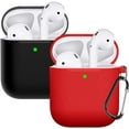 thumbnail image 1 of Compatible AirPods Case Cover Silicone Protective Skin for Apple Airpod Case 2&1 (2 Pack) (Pink-Turquoise), 1 of 7