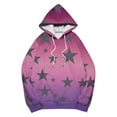 thumbnail image 5 of Blouse for Women Plus Size Long Sleeve Hooded Gradient Star Printed Casual Blouse Sweatshirts Pink XXL, 5 of 5