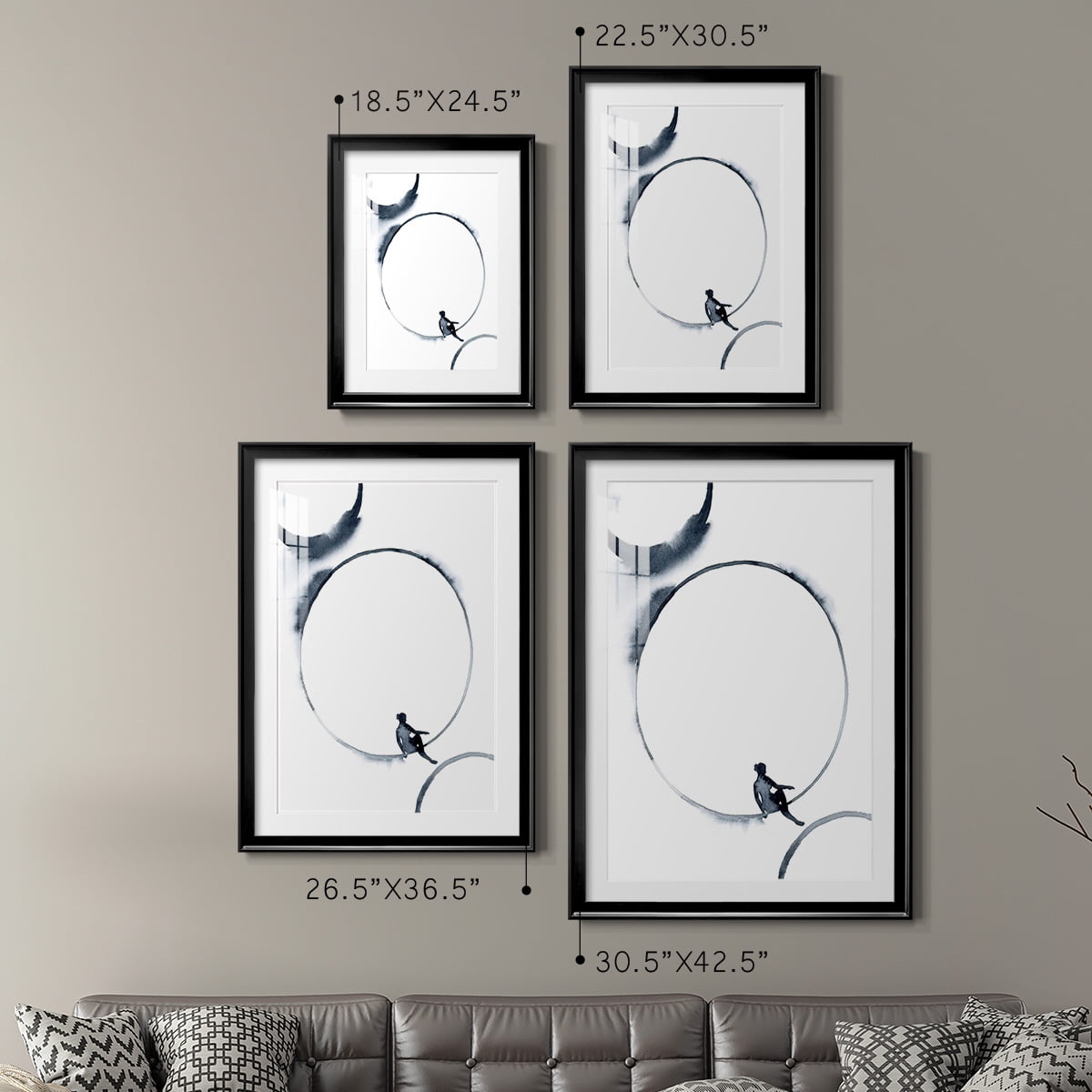 Wexford Home Woman in the Moon I Premium Framed Print, 18.5" x 24.5" - Ready to Hang, Black (Set of 2)