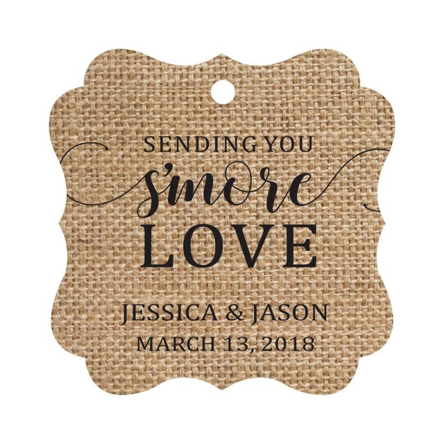 Darling Souvenir Personnalisé Accrocher Tags Vous Envoyant Plus d'Amour Cadeau Tags Personnalisé Bonbonnière Étiquette-Toile-100 Tags
