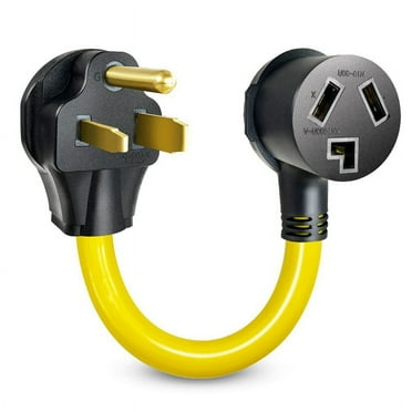 NEMA 6-50P to 10-30R, 30 Amp 240V Yellow 3-Prong Electrical Plug