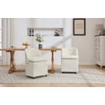 thumbnail image 2 of Set of 2 Chenille Fabric Dining Chairs - Modern Style with Universal Wheels, 2 of 26