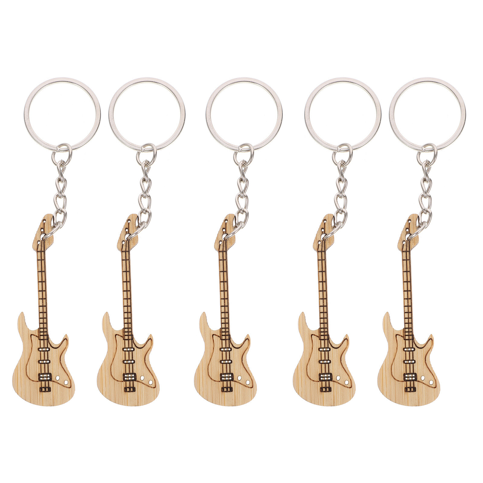 5pcs Musical Instrument Keychains Decorative Key Rings Keychain