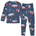 thumbnail image 2 of joogoo Fire Trucks Cartoon 2 Piece Long Sleeve Tee and Pants Cotton Pajama Set 3T, 2 of 7