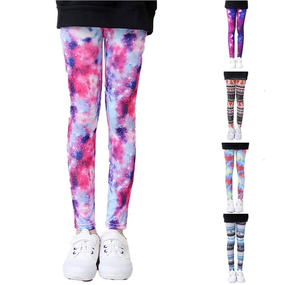 LIIPEE Yoga Pants For Girls Summer Slim Fit Fashion Graphic Elastic Waist Straight Leg Trousers Kids Cute Comfortable Breathable Daily Casual Pants,8-9 Years