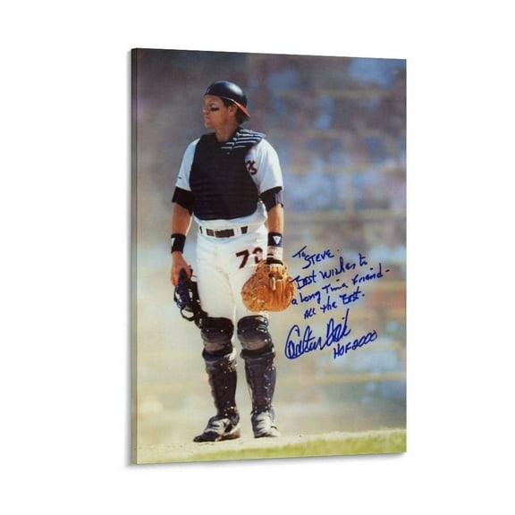 Carlton Fisk Canvas Poster Canvas Wall Art Prints Poster Gifts Photo Picture Painting Posters Room Decor Home Decorative 12x18inch(30x45cm)