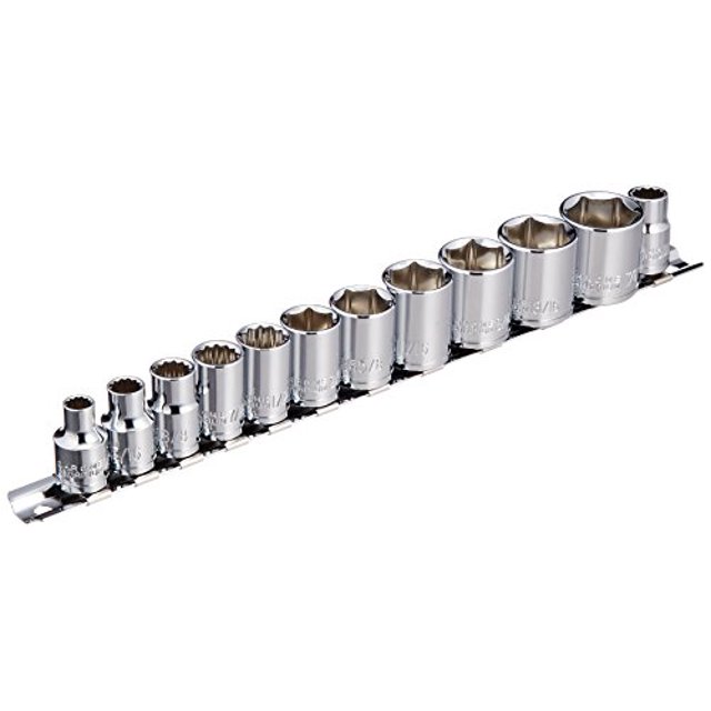 Daytona Bike Tool Inch Socket Harley Drive 3/8 inch 12 Piece Set (Hexagonal & Dodecagonal) With Socket Rail 72877