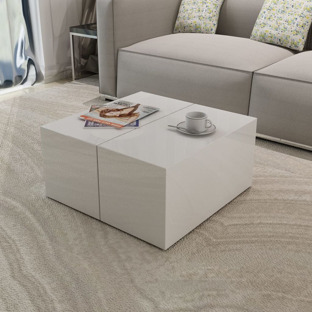 vidaXL Coffee Table High Gloss White