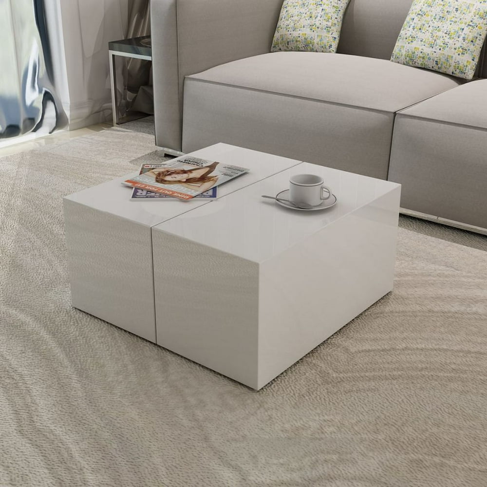 vidaXL Coffee Table High Gloss White