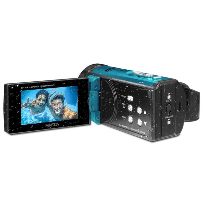 Minolta, Waterproof 4K Ultra HD Camcorder, 56 MP, Blue - Walmart.com