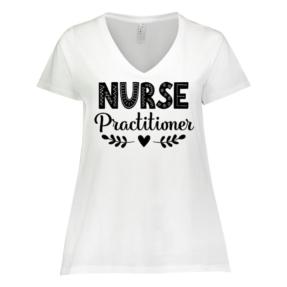 Inktastic Nurse Practitioner Gift for Her Women's Plus Size V-Neck T-Shirt