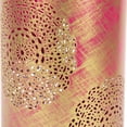 thumbnail image 6 of Northlight Set of 3 Fuchsia Pink and Gold Floral Laser-Cut Pillar Candle Lanterns, 6 of 6