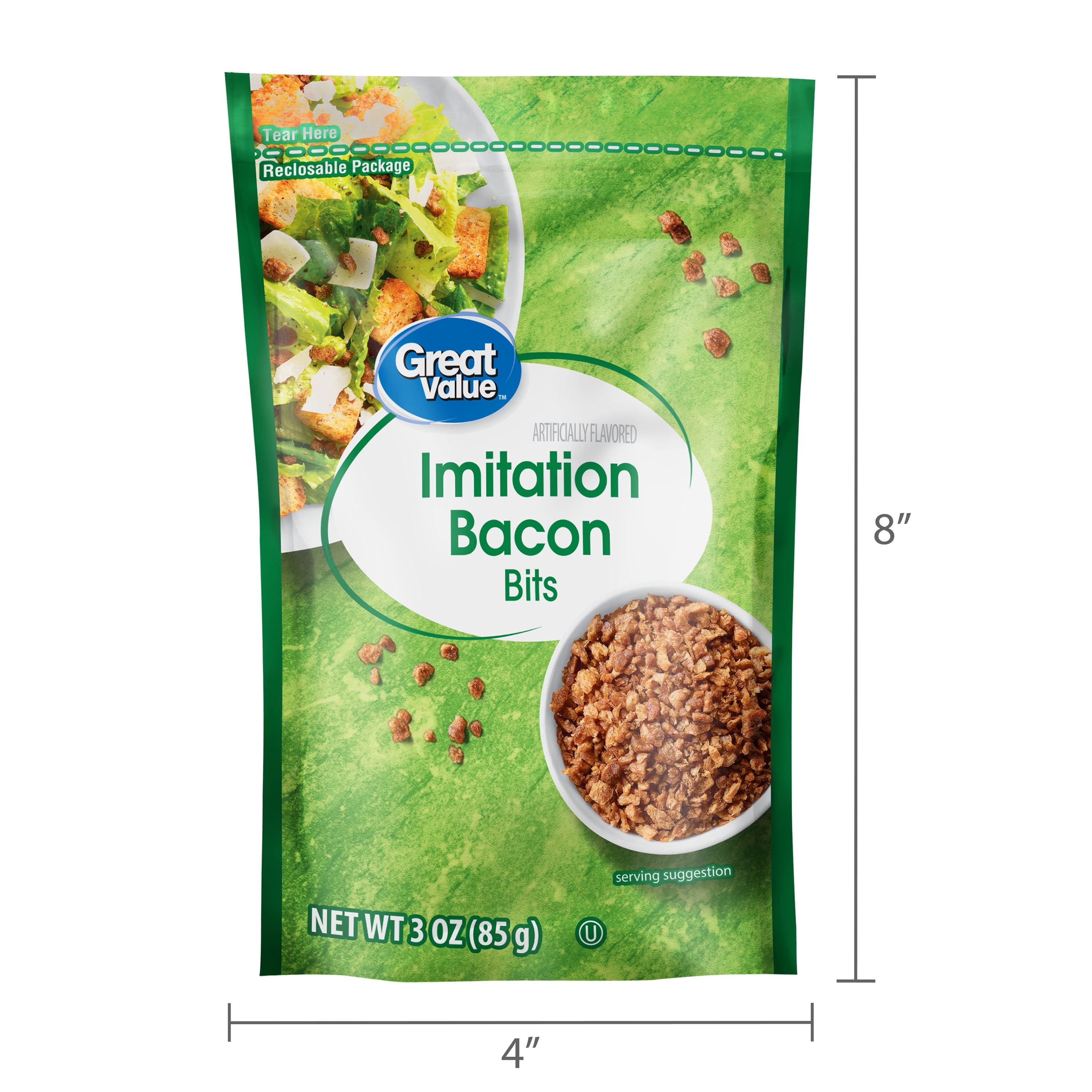 (6 pack) Great Value Imitation Bacon Bits (Artificially Flavored)