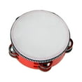 thumbnail image 4 of QAYOZ Wooden Tambourines for Adults Drum Bell Double Rows Handheld Drum Metal Percussion Musical Instrument Tambourine for Kids Party 6inch Red, 4 of 7