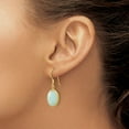 thumbnail image 3 of Sterling Silver Gold-plated Polished Oval Amazonite Dangle Earrings, 3 of 3