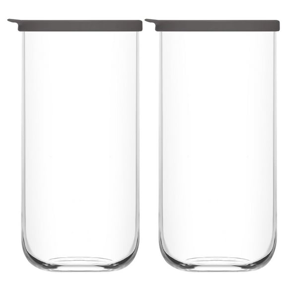Juego de 2 Recipientes de Vidrio Cristal para Almacenamiento con Tapa Silicón 1.4 L