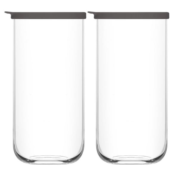 Juego de 2 Recipientes de Vidrio Cristal para Almacenamiento con Tapa Silicón 1.4 L