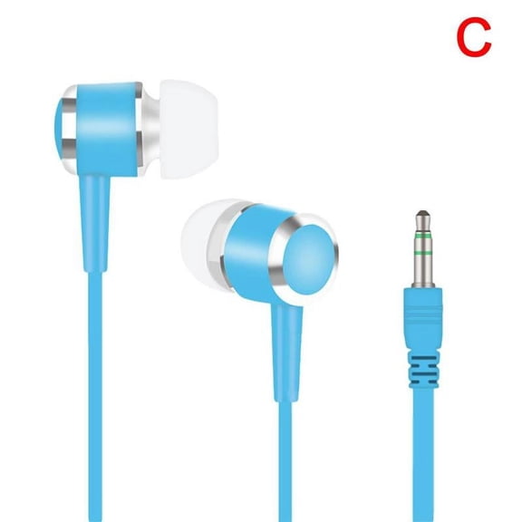High Gloss In-Ear Stereo Headphones with 3.5mm Plug and Silicone Earbuds in White Blue Black