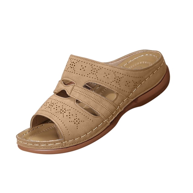 Sandalias de Cuña de las Mujeres Casuales Perforadas una Correa Mulas, Zapatillas Abiertas Del Dedo Del Pie de las Mujeres Verano Transpirable