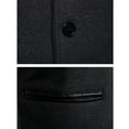 thumbnail image 4 of Holloyiver Men's Fashion Casual Irregular Hem Medium Long Woolen Trench Coat Long Sleeve Single Breasted Pocket Suit Coat Trench Coat Dark Gray, 4 of 7