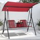 thumbnail image 1 of Columpio de Porche para 2 Personas – Dosel Ajustable – Bolsa Térmica – Portavasos – Mesa Giratoria – Acero – Jardín, Balcón y Piscina, 1 of 11