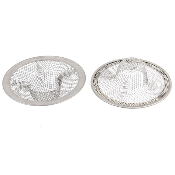 Unique Bargains Bathroom Bathtub Metal Mesh Hole Design Basins Sinks Drain Strainer Stopper Basket 71mm Dia 2pcs