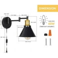 thumbnail image 5 of Industrial Swing Arm Wall Sconce with Adjustable Arms for Bedside, 5 of 5